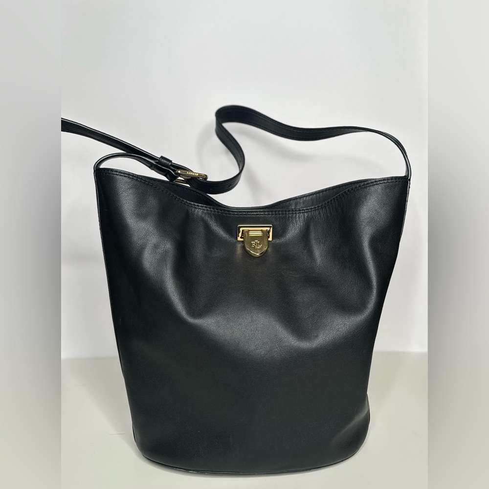 Ralph Lauren Leather Medium Harlow Bucket Bag - Picture 2 of 8